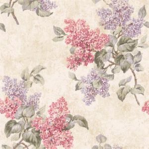 Seabrook Designs OF30709 Olde Francais Antique Pink and Purple Calais Floral Wallpaper